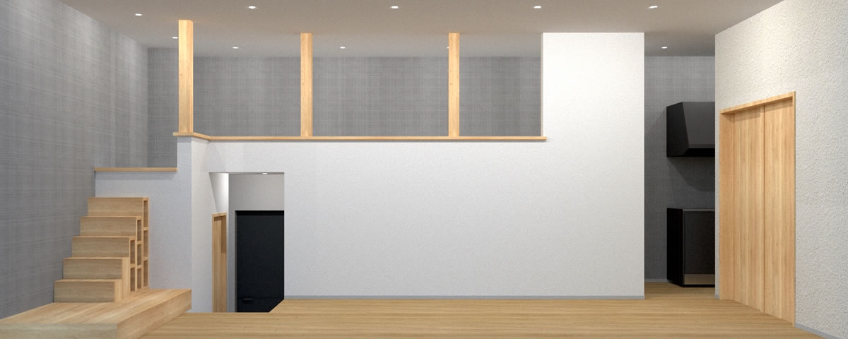 居室を含めた目に映る仕様の統一性を考えたデザイン