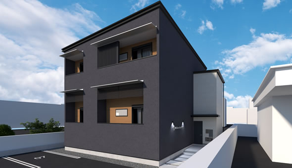 機能性を最大限に高めた木造アパート 外観02